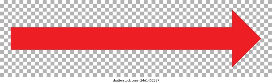Arrow Right vector pictogram. Illustration style is flat iconic red symbol on a transparent background. eps10.