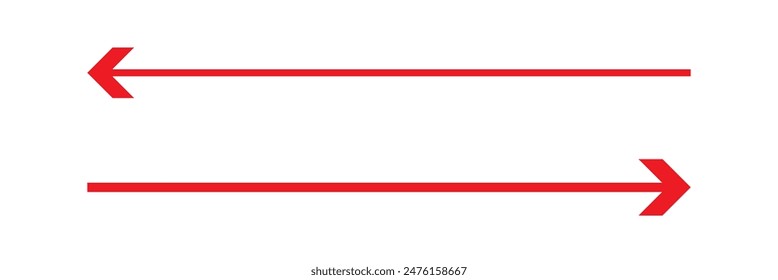 Arrow Right vector pictogram. Illustration style is flat iconic red symbol on a transparent background.