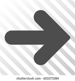 Arrow Right vector pictogram. Illustration style is a flat iconic gray symbol on a transparent background.