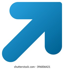 Arrow Up Right vector toolbar icon for software design. Style is gradient icon symbol on a white background.