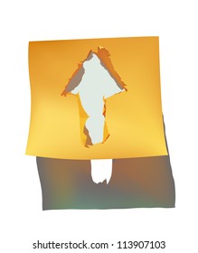 Arrow ripped paper design