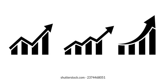 La flecha se eleva sobre un gráfico de columnas. Concepto de crecimiento y aumento.