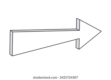 An arrow rising up as on a graph isolated on white