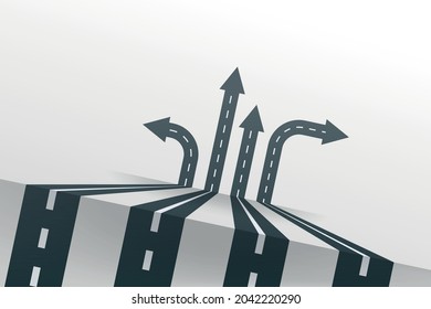 arrow road lines in set on white