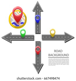 Arrow road set sign. Arrow on a gray background. Vector illustration