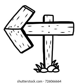 arrow road sign / cartoon vector and illustration, black and white, hand drawn, sketch style, isolated on white background.