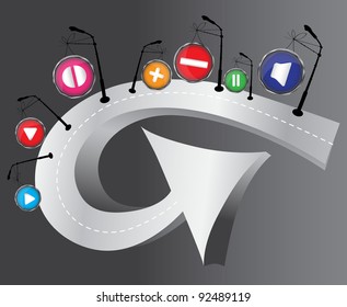 ARROW ROAD (SIGN SYMBOL vector image)