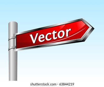 Signo de flecha por carretera. Ilustración vectorial.