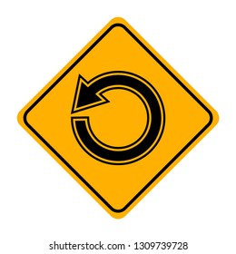 arrow road sign in yellow signage
