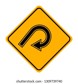 arrow road sign in yellow signage