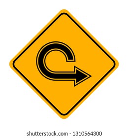 arrow road sign in yellow signage