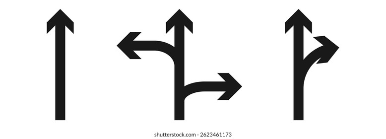 Arrow road signs icon. Sign board symbol, logo. Vector.