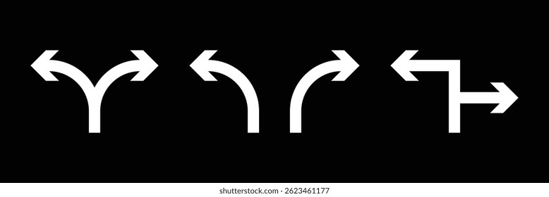 Arrow road signs icon. Sign board symbol, logo. Vector.
