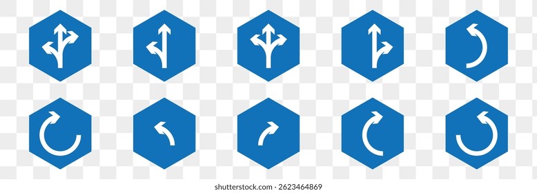 Arrow road signs icon. Traffic signs. Vector traffic signs design.