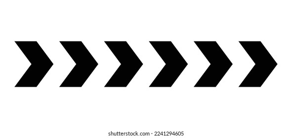 Arrow road white sign. Warning striped arrow. Safety type.Isolated on white background. Vector  illustration