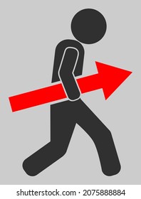 Arrow robber vector icon. An isolated flat icon illustration of arrow robber with nobody.