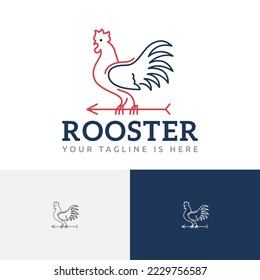 Arrow Rooster West Direction Chicken Vintage Line Logo