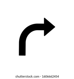 Arrow rotate right icon. Simple pointer icons for ui and ux, website or mobile application