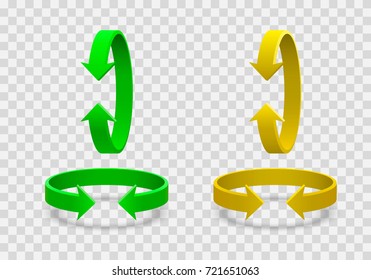 Arrow rotation 3d art info green yellow color on a transparent background. Vector illustration - Powered by Shutterstock - Get 15% off with code: PIKWIZARD15