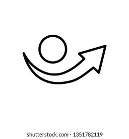 Arrow rotation direction vector icon. Arrow around circle simple solid icon. 