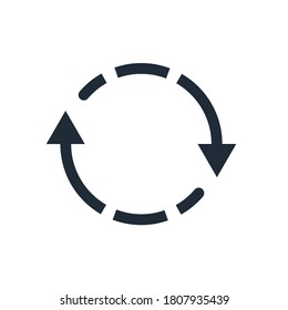 Arrow rotation. Flat vector icon isolated on white background.