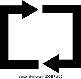 Arrow rotation icon. Flat design vector icon.