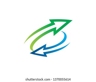 Arrow Rotation Logo Template, Icon, Symbol - Vector