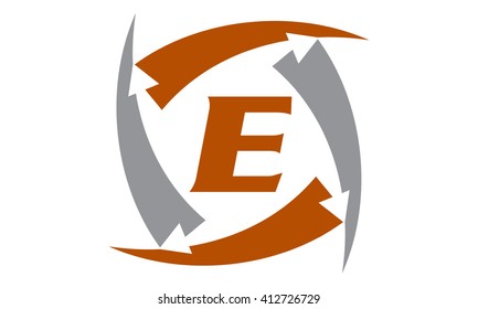 Arrow Rotation Swoosh Letter E