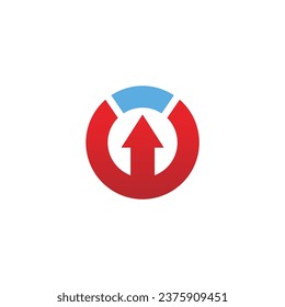 Arrow up round business logo vector image