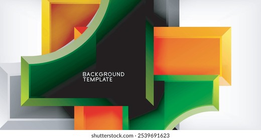 Arrow with round elements. Color geometric shapes background. Vector Illustration For Wallpaper, Banner, Background, Card, Book Illustration, landing page