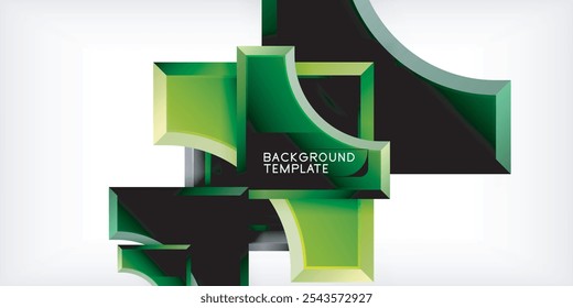 Arrow with round elements. Color geometric shapes background. Vector Illustration For Wallpaper, Banner, Background, Card, Book Illustration, landing page