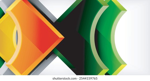 Arrow with round elements. Color geometric shapes background. Vector Illustration For Wallpaper, Banner, Background, Card, Book Illustration, landing page