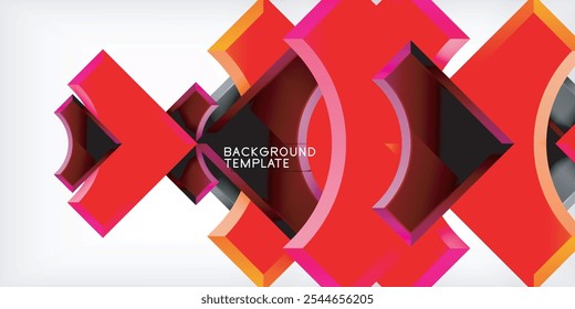 Arrow with round elements. Color geometric shapes background. Vector Illustration For Wallpaper, Banner, Background, Card, Book Illustration, landing page