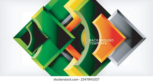 Arrow with round elements. Color geometric shapes background. Vector Illustration For Wallpaper, Banner, Background, Card, Book Illustration, landing page