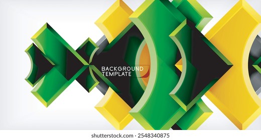 Arrow with round elements. Color geometric shapes background. Vector Illustration For Wallpaper, Banner, Background, Card, Book Illustration, landing page