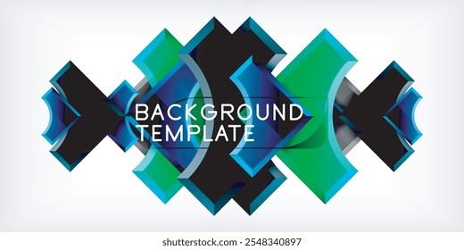 Arrow with round elements. Color geometric shapes background. Vector Illustration For Wallpaper, Banner, Background, Card, Book Illustration, landing page