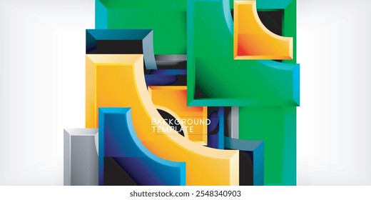 Arrow with round elements. Color geometric shapes background. Vector Illustration For Wallpaper, Banner, Background, Card, Book Illustration, landing page