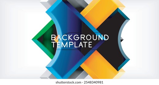 Arrow with round elements. Color geometric shapes background. Vector Illustration For Wallpaper, Banner, Background, Card, Book Illustration, landing page