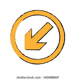 Arrow in round emblem icon vector illustration graphic