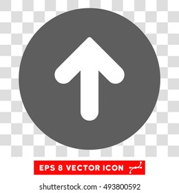 Arrow Up round icon. Vector EPS illustration style is flat iconic bicolor symbol, white and silver colors, transparent background.