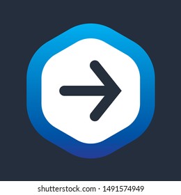Arrow rounded badge. Icon badge.