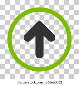 Arrow Up rounded icon. Vector illustration style is flat iconic bicolor symbol inside a circle, eco green and gray colors, transparent background. Designed for web and software interfaces.
