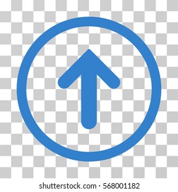 Arrow Up rounded icon. Vector illustration style is flat iconic symbol inside a circle, cobalt color, transparent background. Designed for web and software interfaces.