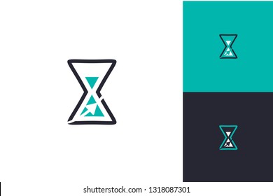 Arrow Sand Clock Logo Inspiration Template