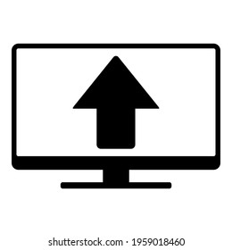 Up arrow and screen on white