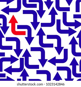 Arrow up seamless pattern background. Business concept vector illustration. Forward arrow symbol pattern.