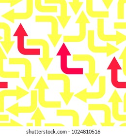 Arrow up seamless pattern background. Business concept vector illustration. Forward arrow symbol pattern.
