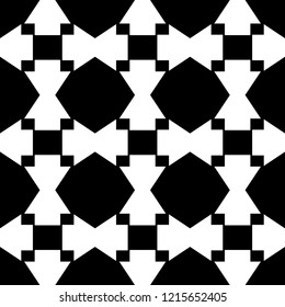 Arrow Seamless Pattern Black and White Vector with Square