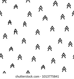 Arrow seamless pattern. Hand drawn  vector background. 