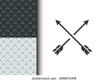 Arrow Seamless Pattern Vector For Background, Texture, Backdrop, Banner, Poster, Wallpaper, Sticker, Brochure, Textile, Fabric. Bandana Element. Isolated Background. Eps 10